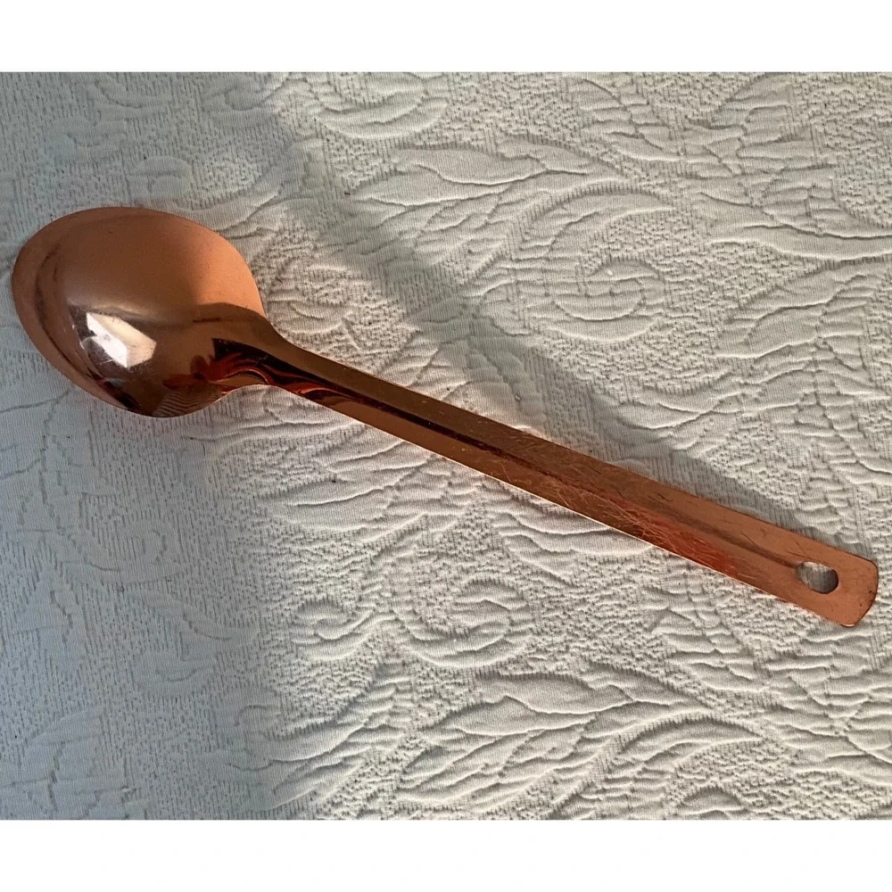 Copper Colored‎ Serving Spoon Utensil Solid Metal Kitchen Tool